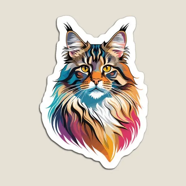 Imán de gato Maine Coon, decoración magnética, divertido juguete para bebé, pegatinas bonitas para niños, soporte colorido para el hogar para organizador de nevera