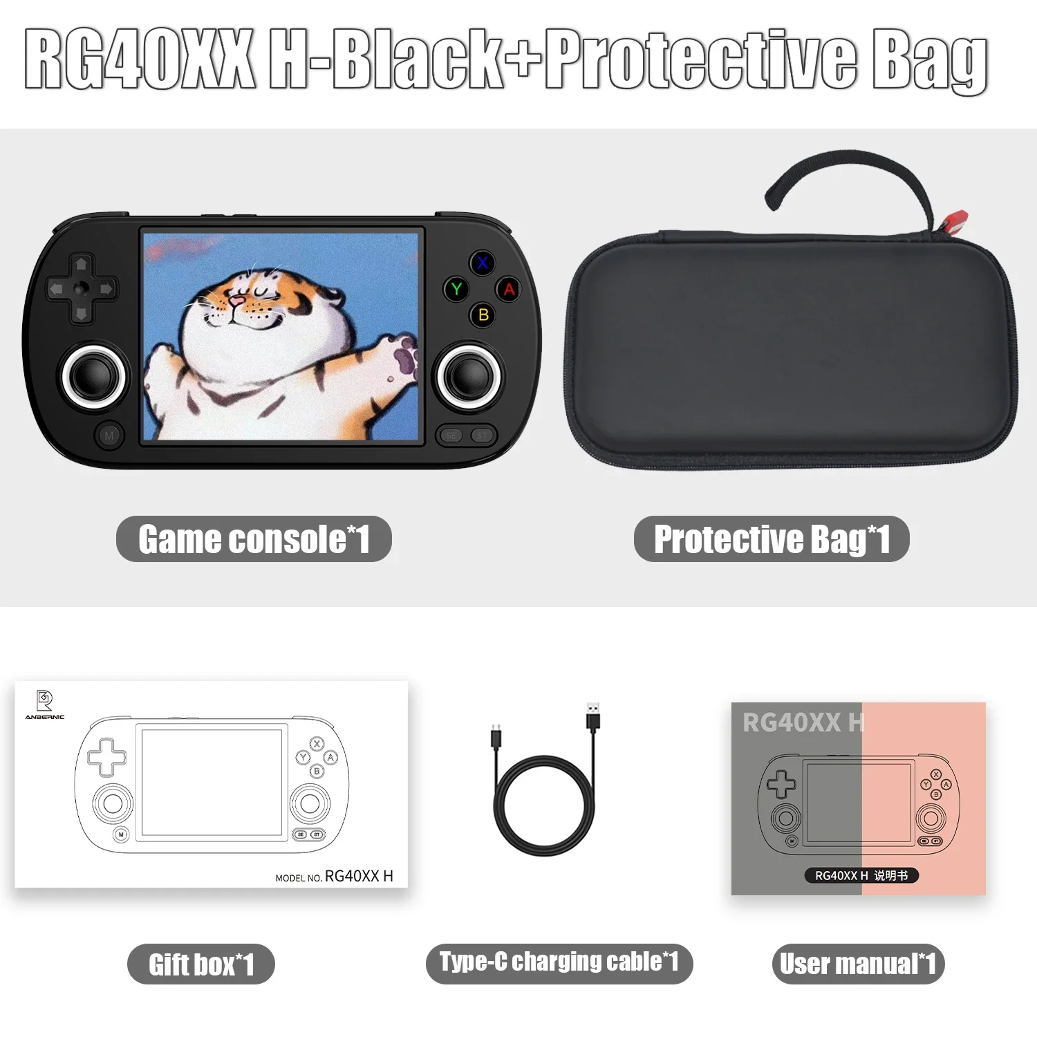 Anbernic rg40xx h console de jogos portátil retrô 64 bits linux