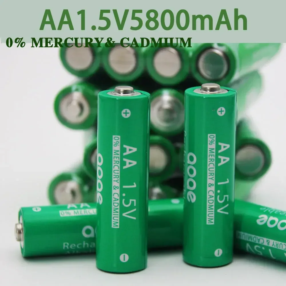 2024-1.5V AA New2~20pcs/lot Brand AA Rechargeable Battery 5800mah New Alkaline Rechargeable Batery for Led Light Toy Mp3