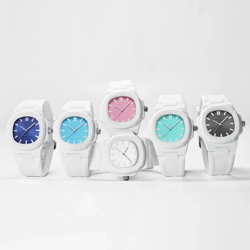 วินเทจสีแดงหรูหราผู้ชายพลาสติกควอตซ์นาฬิกาข้อมือ-สบายๆแฟชั่นกีฬาผิดปกตินาฬิกาOrologioชายR Eloj