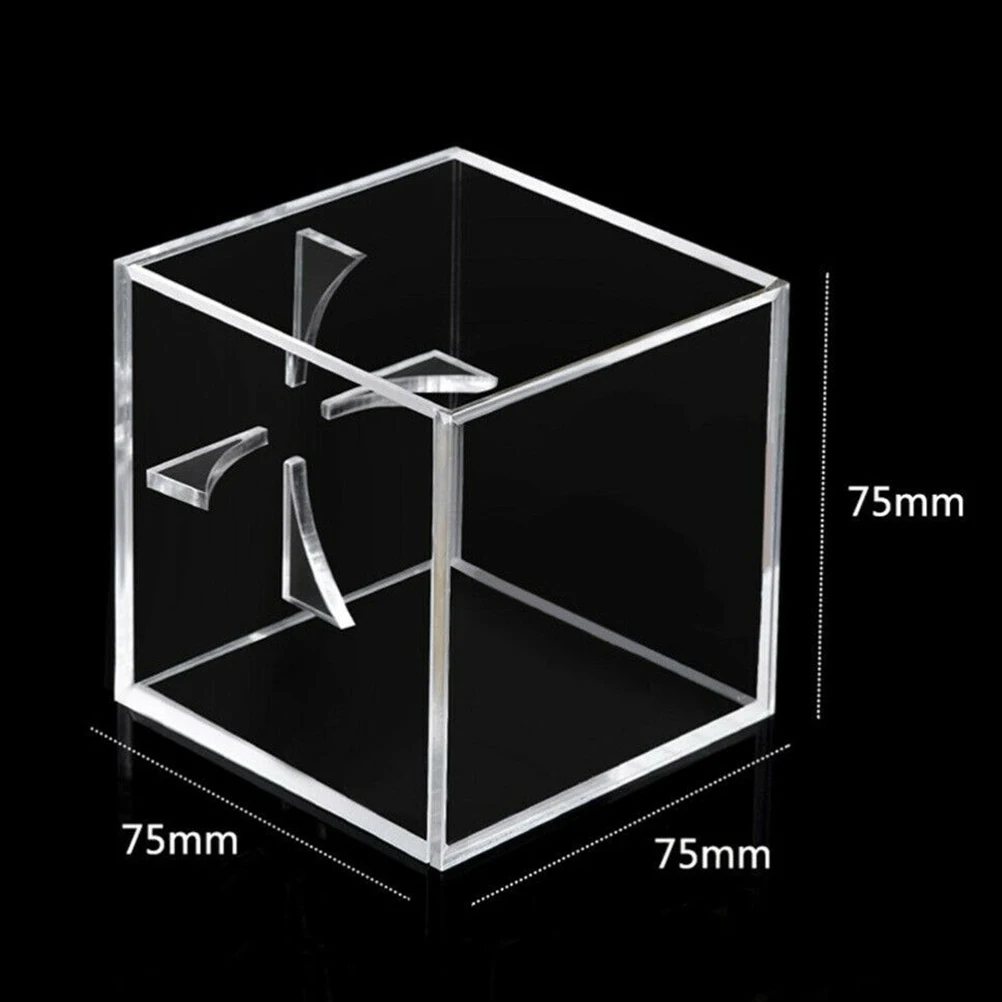 2 pçs caixa de exibição de acrílico para bola de beisebol suporte claro com berço de quatro pontas armazenamento seguro para jogo assinado-usado