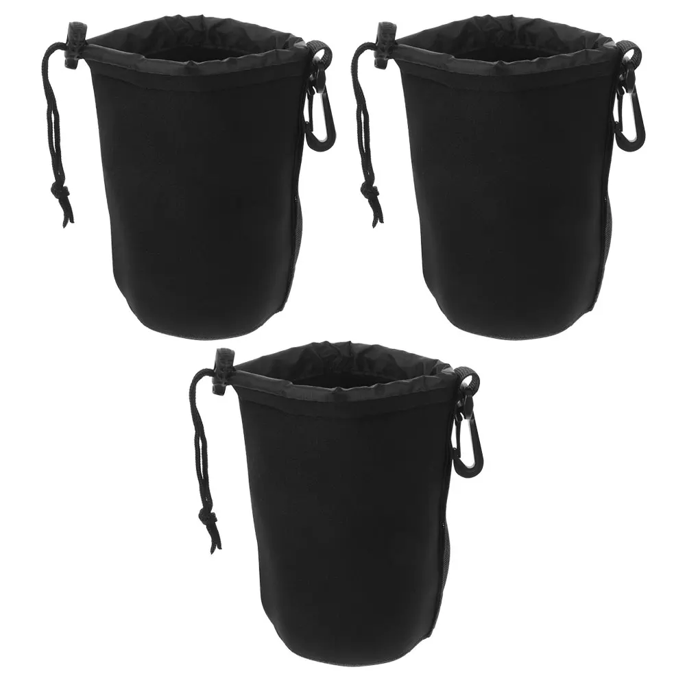 

3pcs Camera Case Neoprene Waterproof Dslr Pouch For Mirrorless Cameras Splashproof Lens Storage Bag Travel Lens Protector Pouch