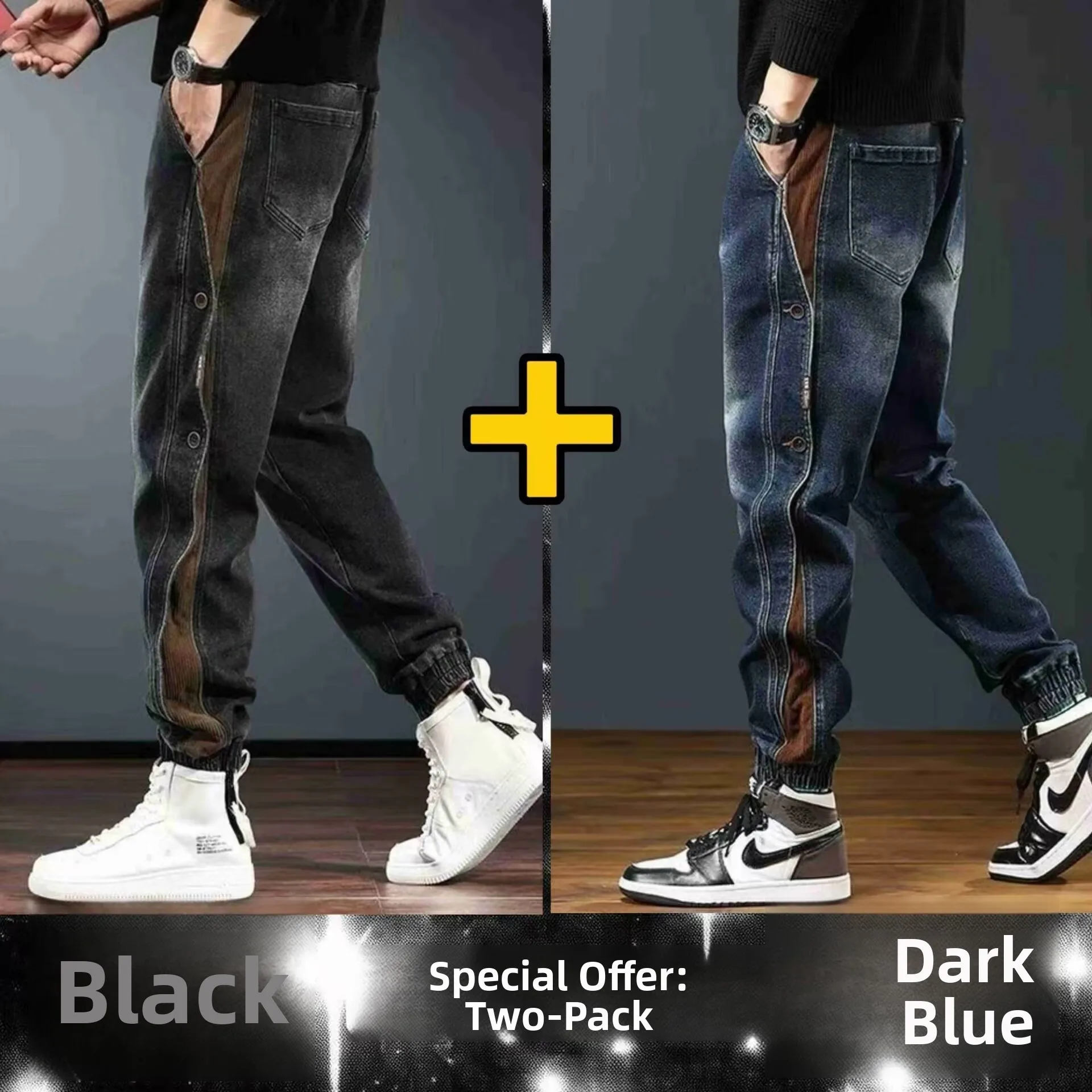 [two-pack] black + dark blue