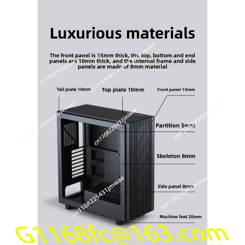 High Quality M60 All Aluminum Computer Case, Fully Tower Split Water-cooled Desktop Side Pass Through