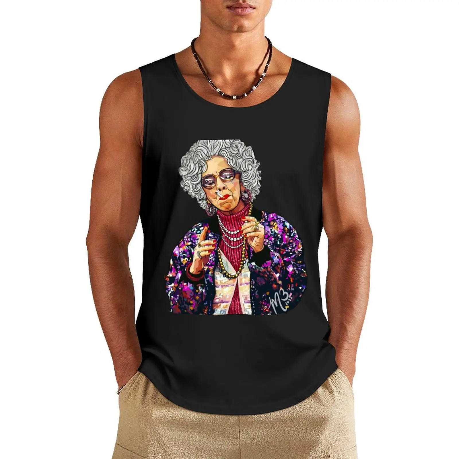 Grandma Yetta Tank Top Men's vest Men's sports t-shirt quick-drying t-shirt bodybuilding