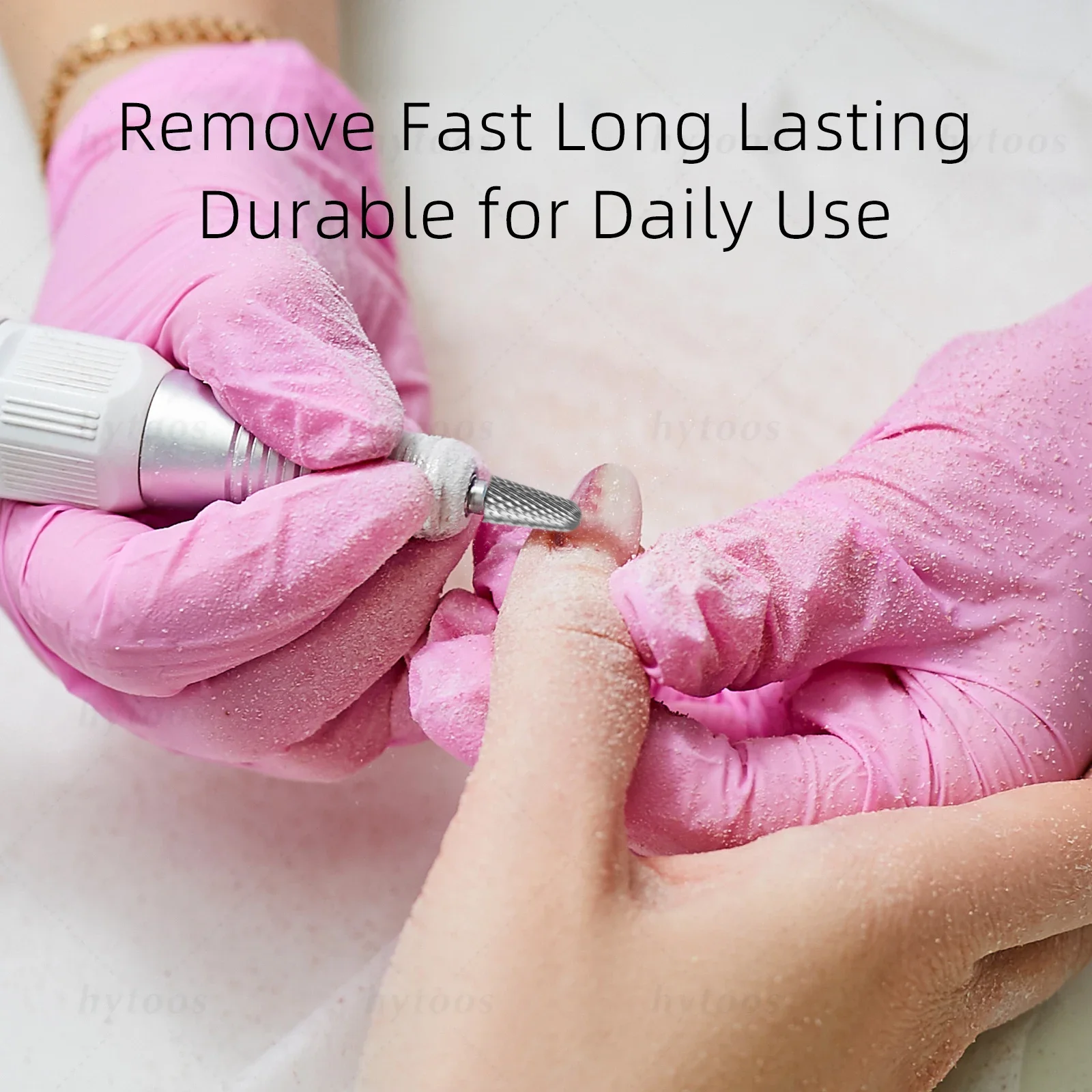 HYTOOS سلامة كربيد مسمار لقمة ثقب قطع مستديرة مدبب مسمار بت سميكة هلام و الاكريليك إزالة برو الكهربائية مانيكير التدريبات أداة #6