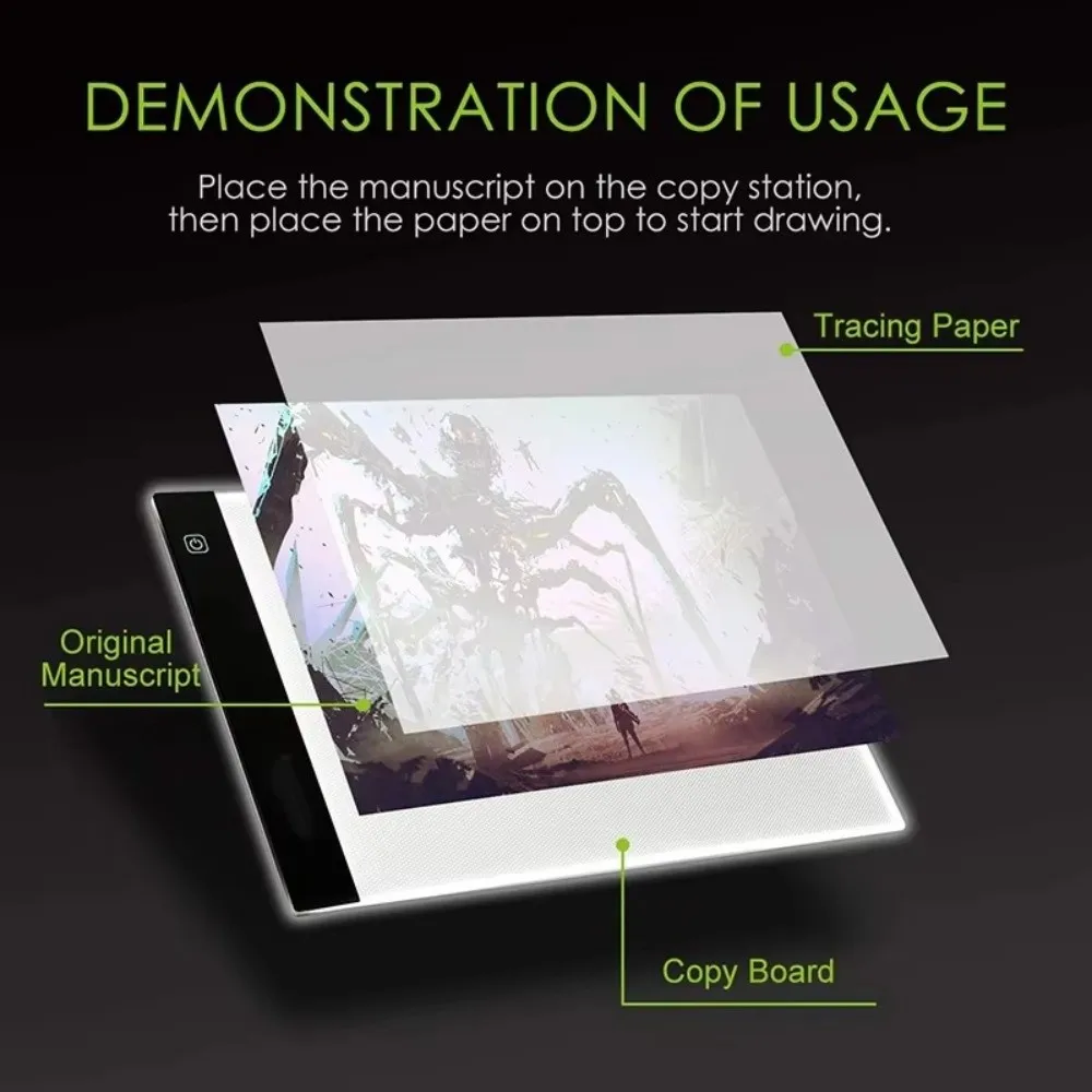 Three Level Dimmable Led Light Pad Eye Protection Brightness Adjustable Drawing Board A4/A5 Light-transmitting