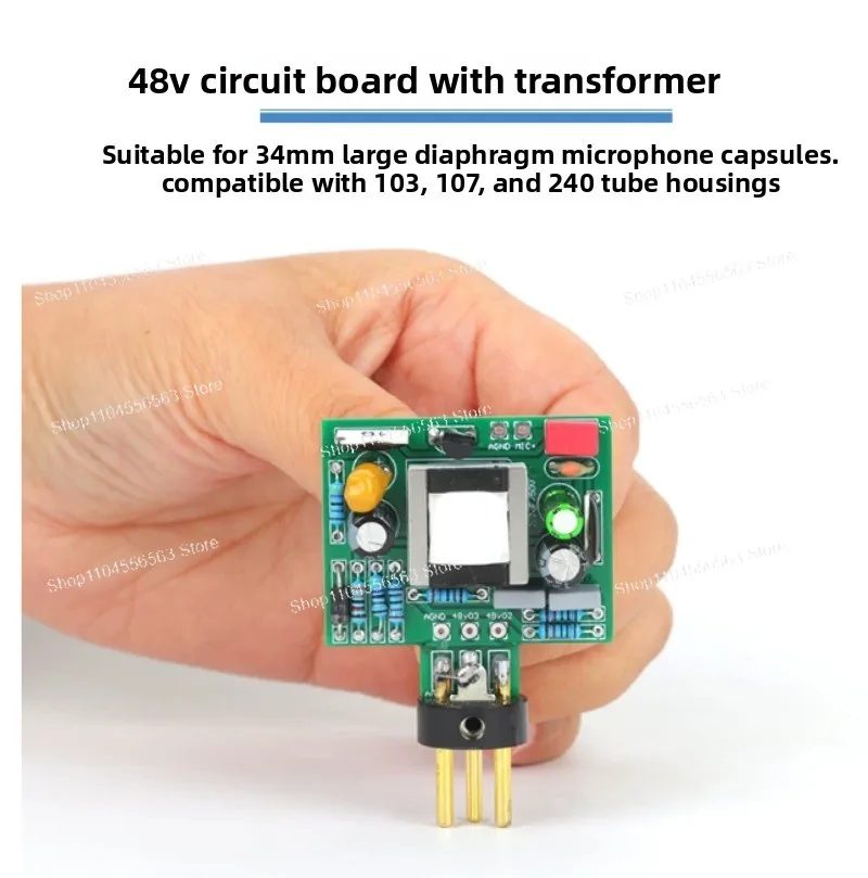 48V Condenser Microphone Main Board, Phantom Power Circuit Board for Microphone Repair & DIY Modification
