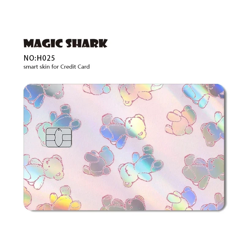 Magic Shark Skull Panda Hunter Broke Blue Eyes Dragon Laser Holographic Sticker Cover Film Skin für Credit Bank Debit Card