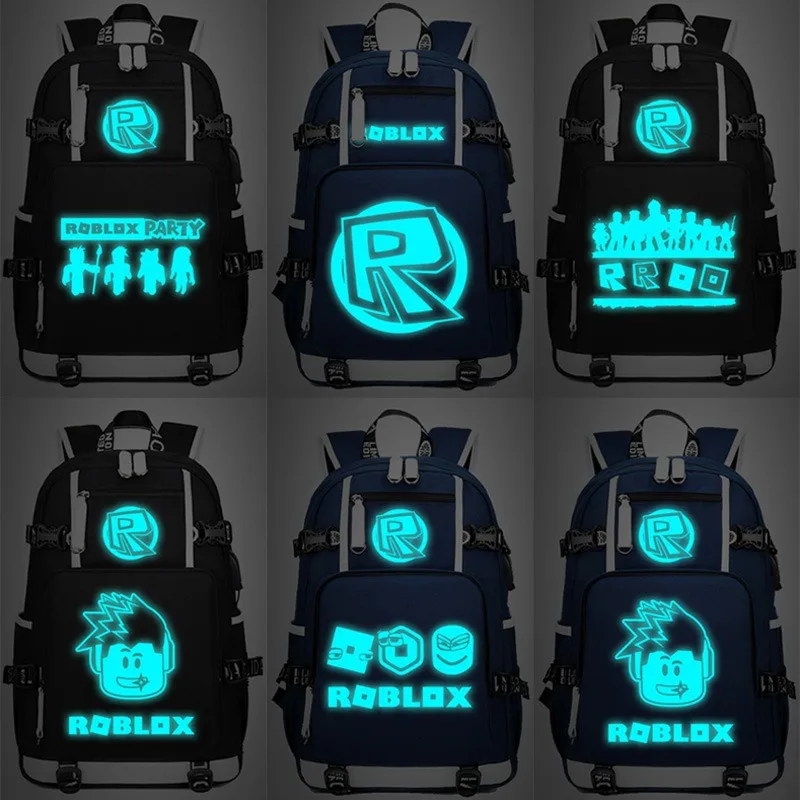 

Game Roblox Creative Peripheral Cartoon Anime Night Light Backpack Student Backpack Canvas Large Capacity Daily Necessities Gift