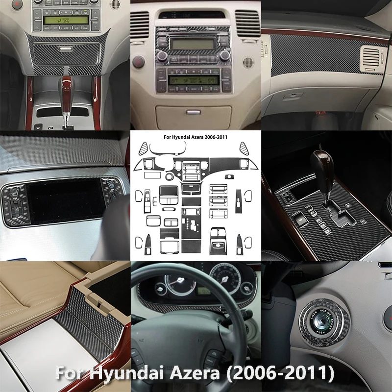 

For Hyundai Azera 2006 2007 2008 2009 2010 2011 Black Car Interior Decoration Carbon Fiber Sticker Styling Accessories