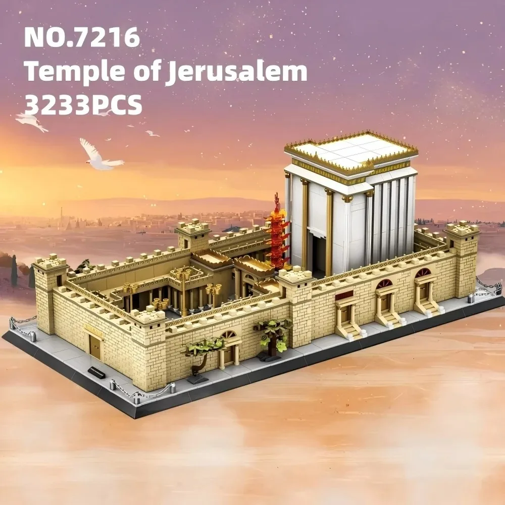 3233-teiliger Tempel von Jerusalem Baukasten Berühmtes Wahrzeichen Architektur-Modell Sammlerstück Religiöses Bausteine-Set für Erwachsene