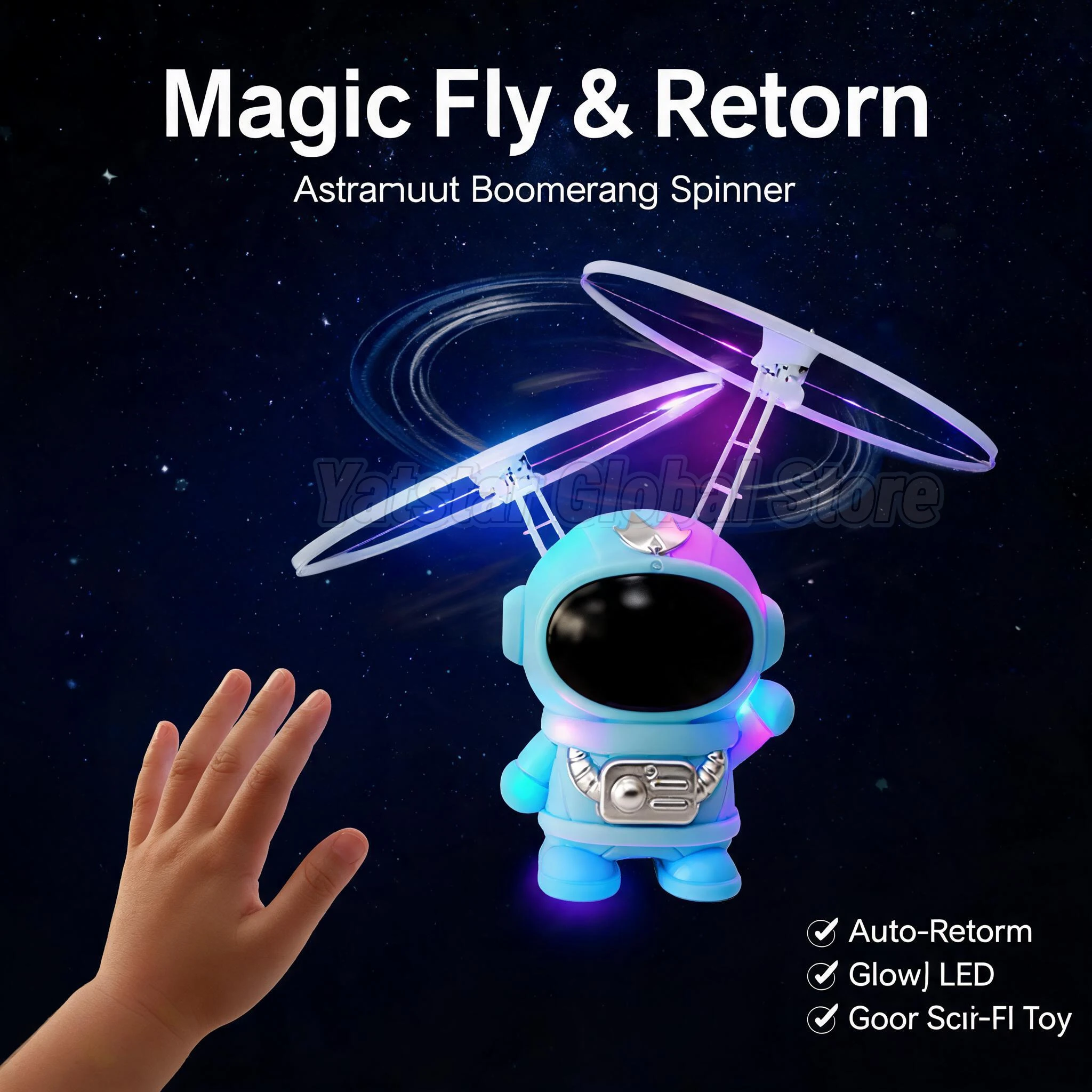 

2026 New Hot Novelty Mini Infrared Induction Flying Toy Astronaut Helicopter Automatic Hover Drone Funny Gift Toys for Kids Boys