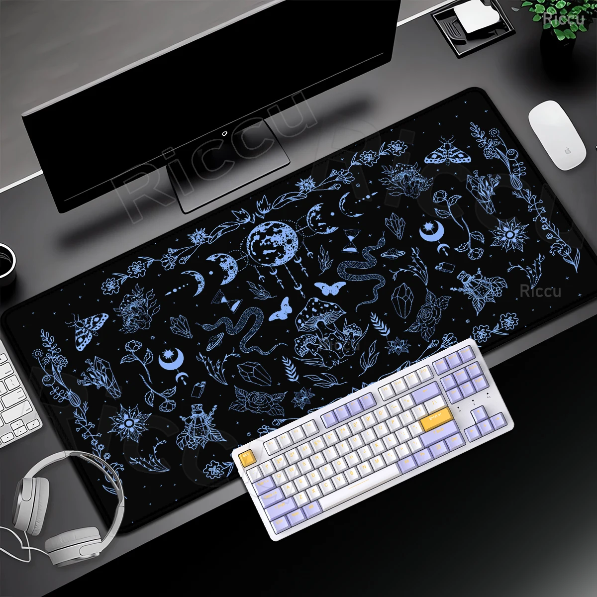 أسود التارو بطاقة مكتب حصيرة مكتب القمر ستار ماوس الوسادة الساحرة العرافة Deskmat الفطر Tablemat الجمالية كبيرة الألعاب ماوس الوسادة #2