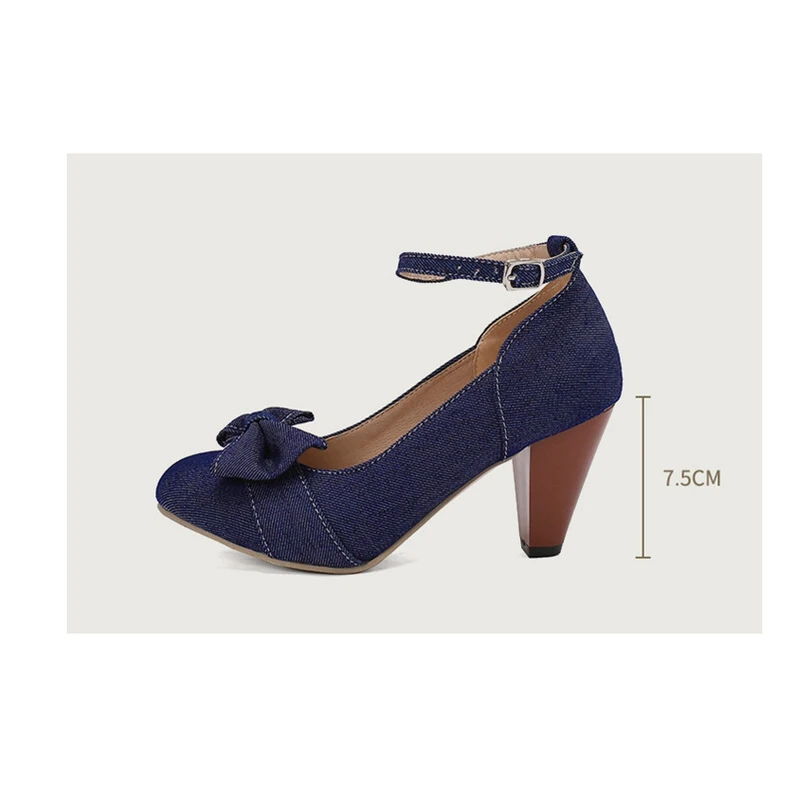 REAVE CAT كلاسيكي أسود أبيض النساء مضخات جولة تو كتلة كعب T حزام 9 سنتيمتر منصة 2.5 سنتيمتر مشبك سيدة أحذية كبيرة الحجم 42 43 33 #2