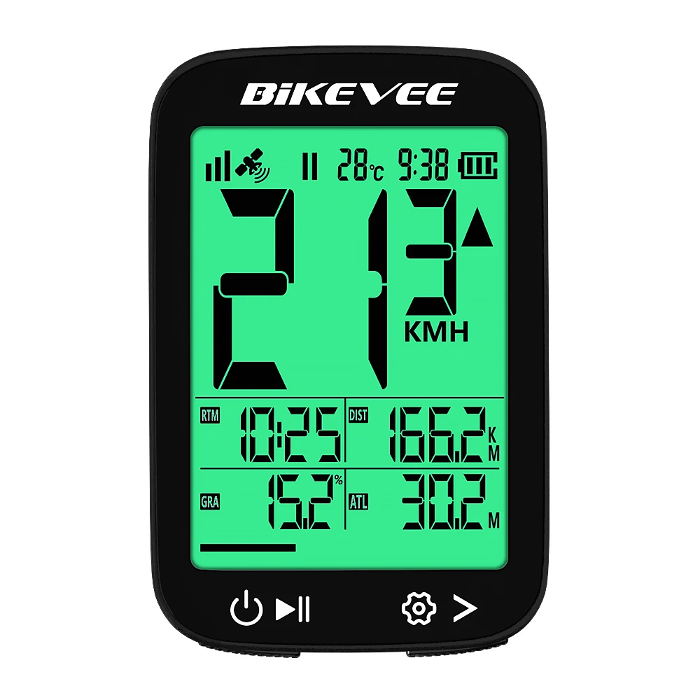 دراجة الكمبيوتر مقاوم للماء اللاسلكية GPS ركوب عداد السرعة عداد المسافات ساعة توقيت LCD الخلفية عرض مع حامل دراجة الملحقات #1