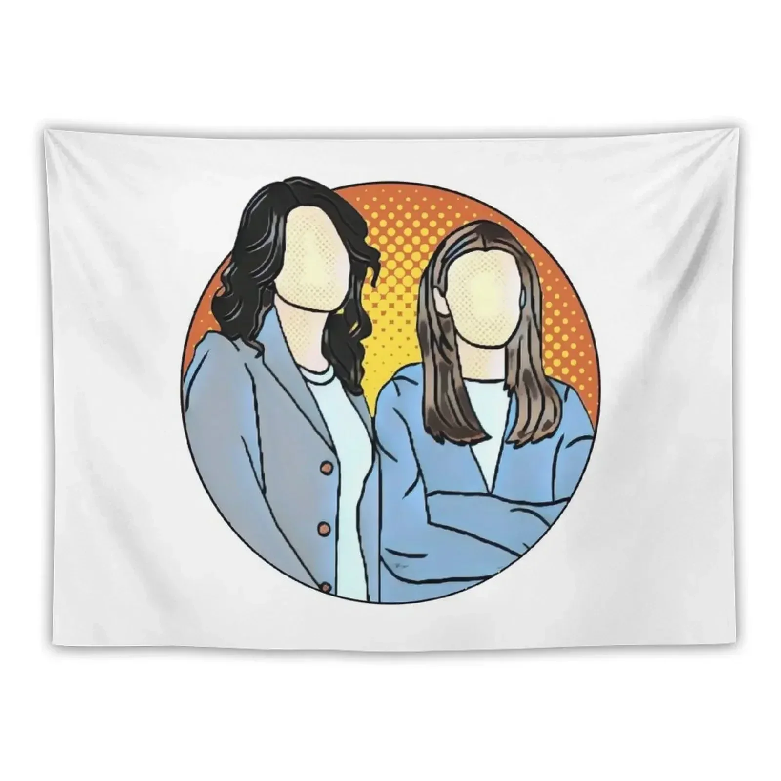 

The Girls - Mother and Daughter - When You Lead I Will Follow Tapestry Wall Decor Wall Hanging Wall Tapestry