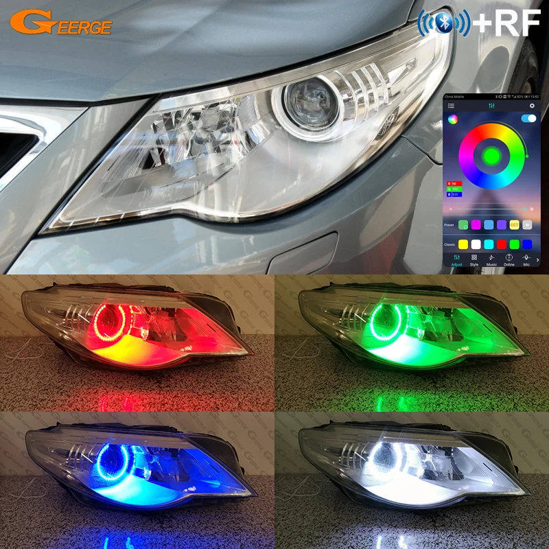 

For Volkswagen VW Passat CC 357 2008 2009 2010 - 2012 Bluetooth APP Multi Color Ultra Bright RGB LED Angel Eyes Kit Halo Rings