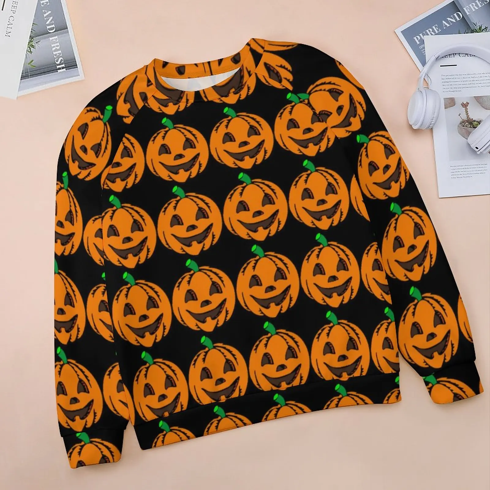 Halloween Print Casual Hoodies Funny Pumpkins Pretty Custom Hoodie Autumn Long Sleeve Fashion Oversize Sweatshirts Birthday Gift