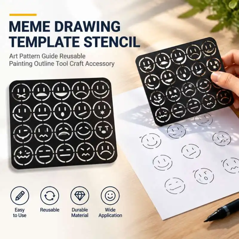 Meme Drawing Template Stencil Art Pattern Guide Reusable Painting Outline Tool Craft Accessory