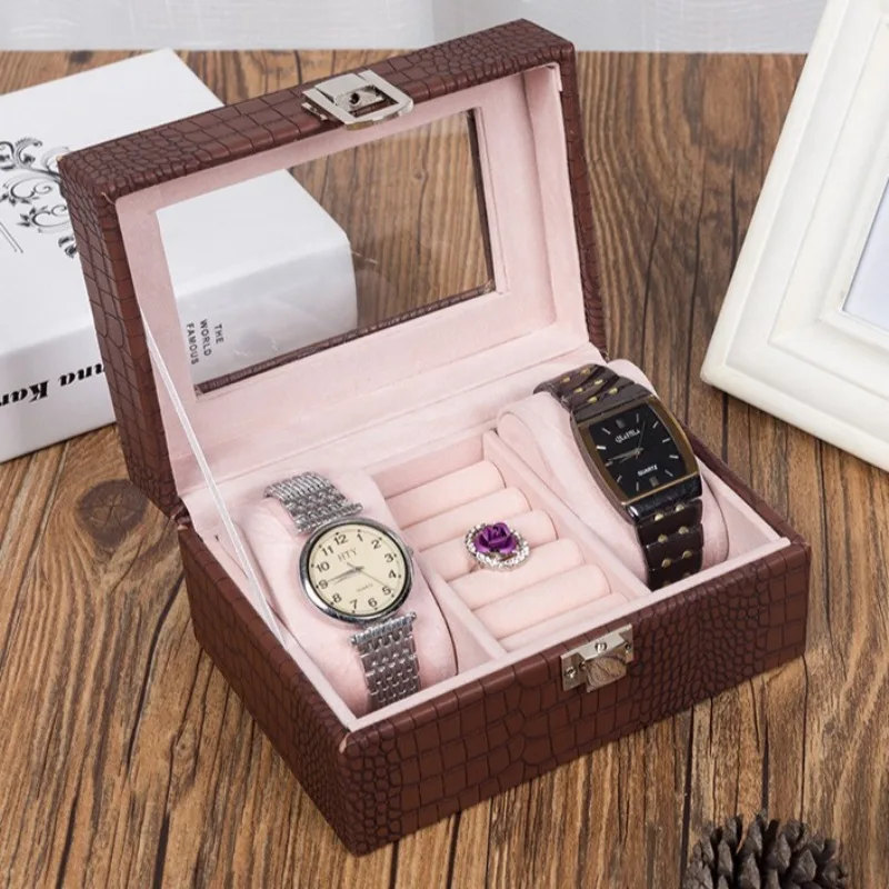 صندوق تخزين المجوهرات الجلدية، حافظات كبيرة لتنظيم حلقة الساعة، حافظة عرض مجوهرات شفافة، حلقات سفر، صناديق ساعات
