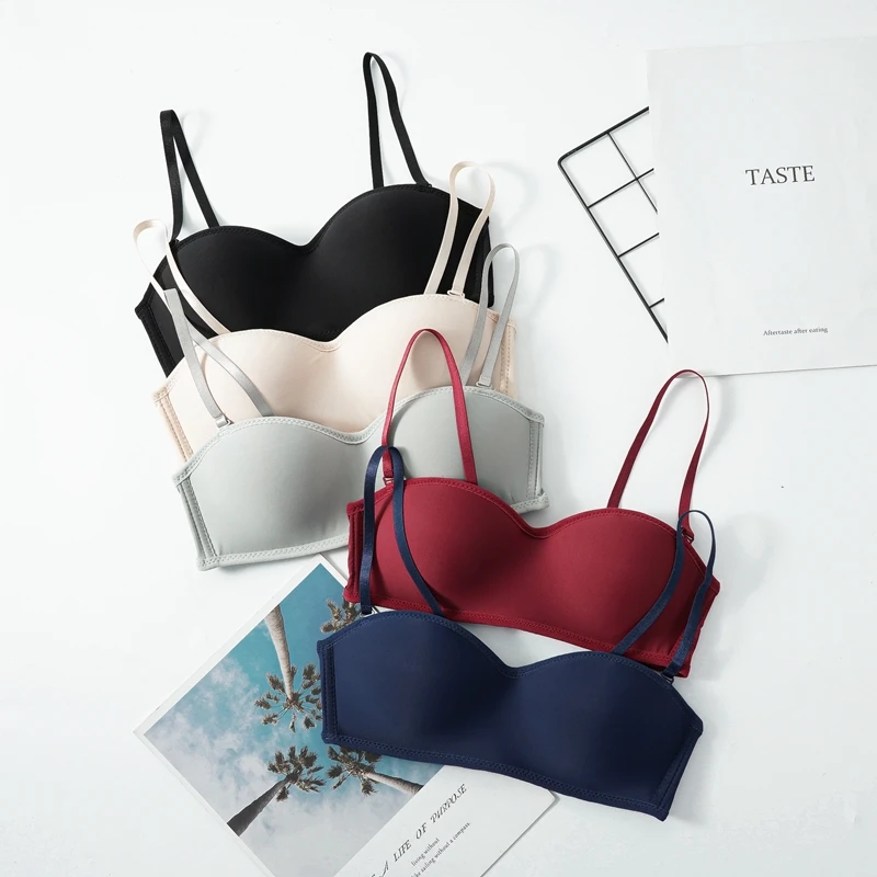 2PCS Women's Summer Seamless One-Piece Bras Wire-Free Adjustable Detachable Shoulder Straps Sexy Lingerie New