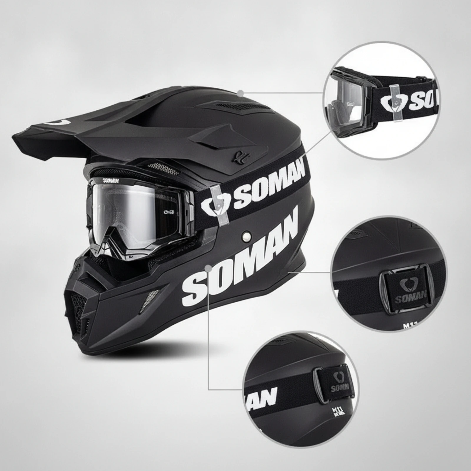 Motocross Helmet Vented Dirt Bike Helmet Lightweight Rugged for off-Road Riding