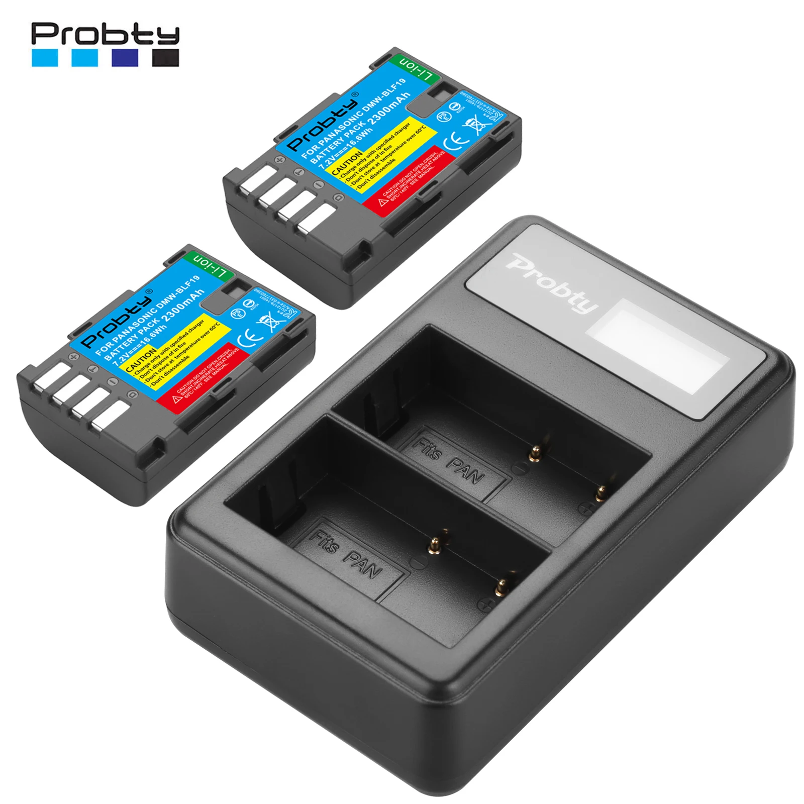 

Probty 2300mAh DMW-BLF19 DMW BLF19 BLF19E DMW-BLF19e DMW-BLF19PP Battery+ LCD Dual USB Charger for Panasonic Lumix GH3 GH4