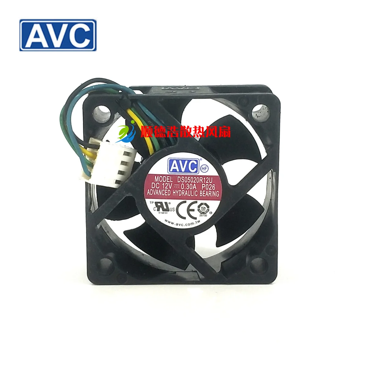 

AVC DS05020R12H P026 DC 12V 0.3A 50x50x20mm 4-Wire Server Cooling Fan