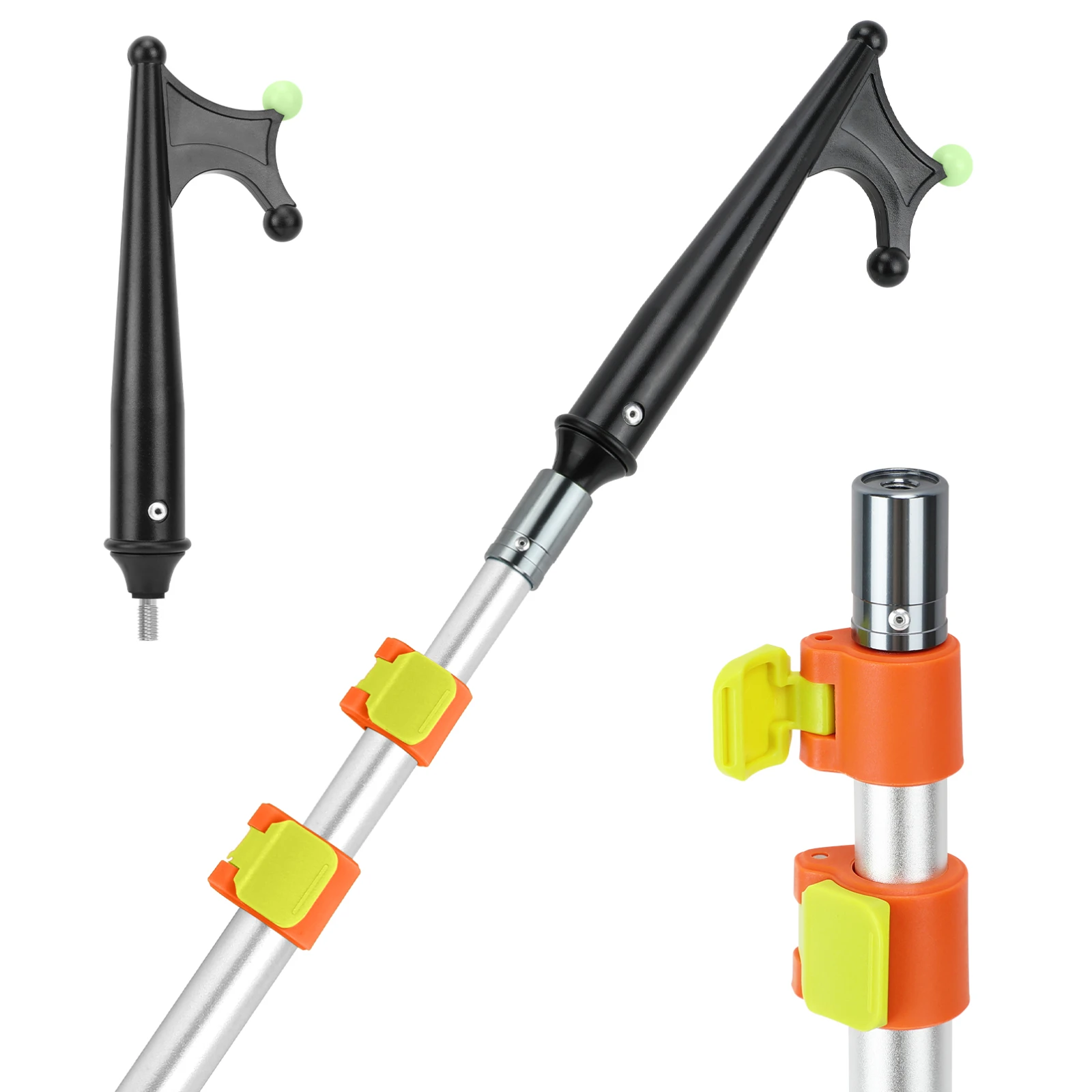 

SANLIKE Retractable Aluminum Boat Hook Durable Rust-resistant With Glow-in-the-dark Beads And Anti-slip Handle For Rowing Tools