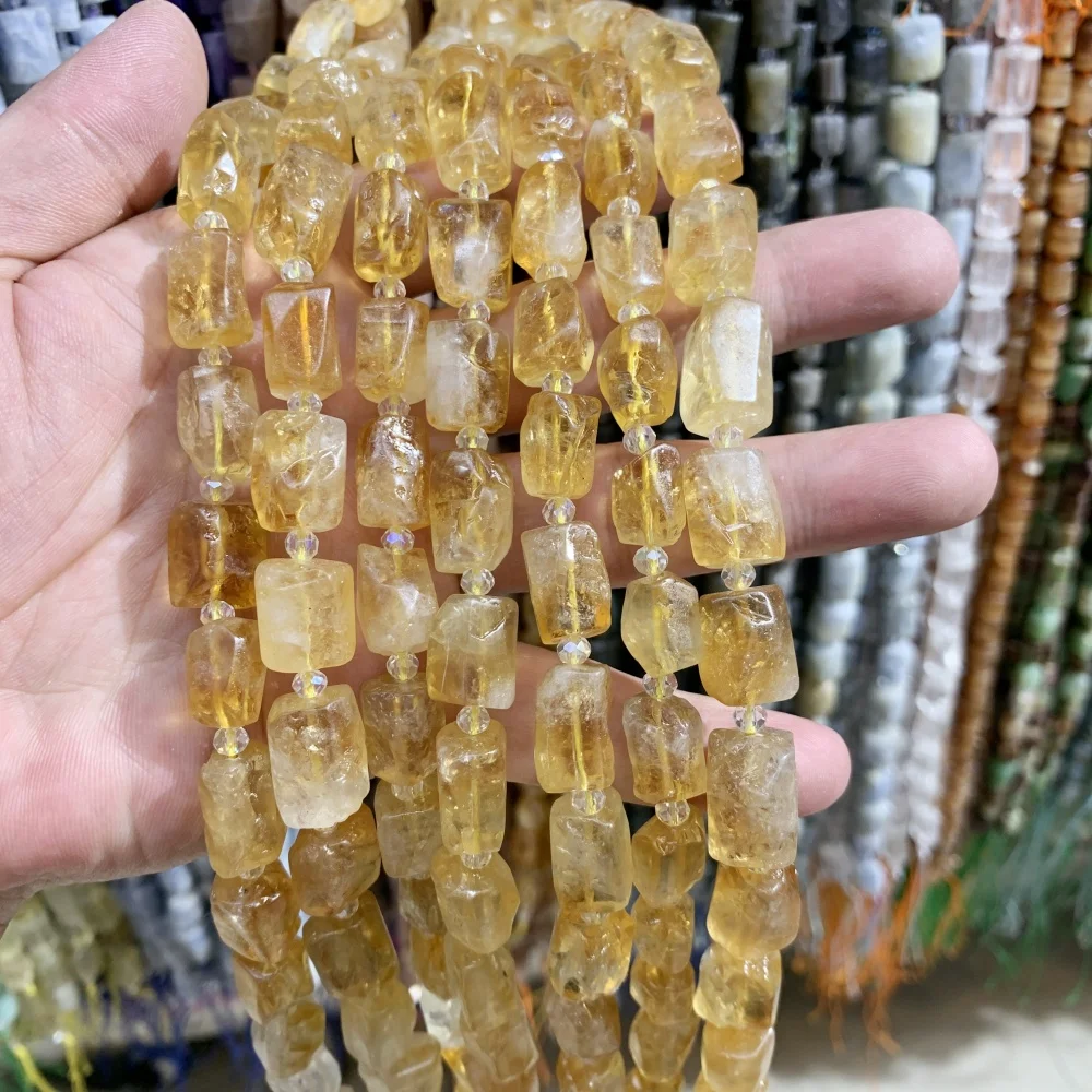 

Natural Citrine Aquamarine Columnar IRREGULAR Loose Bead DIY Bracelet Necklace for Jewelry Making Accessories