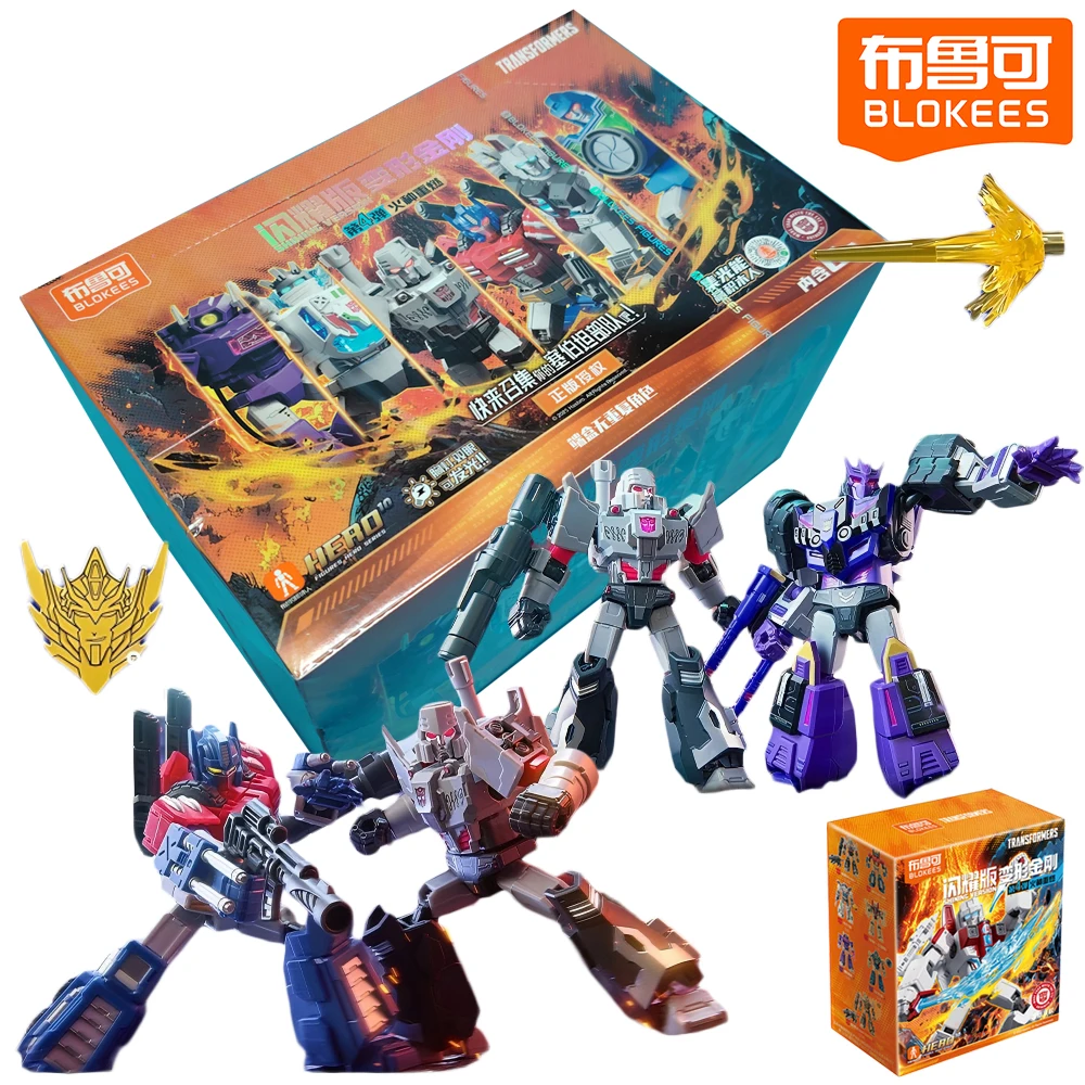 

Blokees Transformation Blind Box Shining Version Optimus Prime Megatron Anime Toys Collectible Models Children's Christmas Gifts
