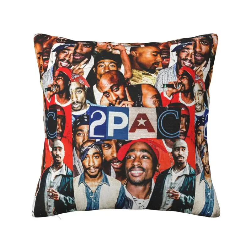 Custom Tupac Shakur 2P-PAC  Cushion Cover 3D Print Square Floor Pillow Case for Car Pillowcase Decoration