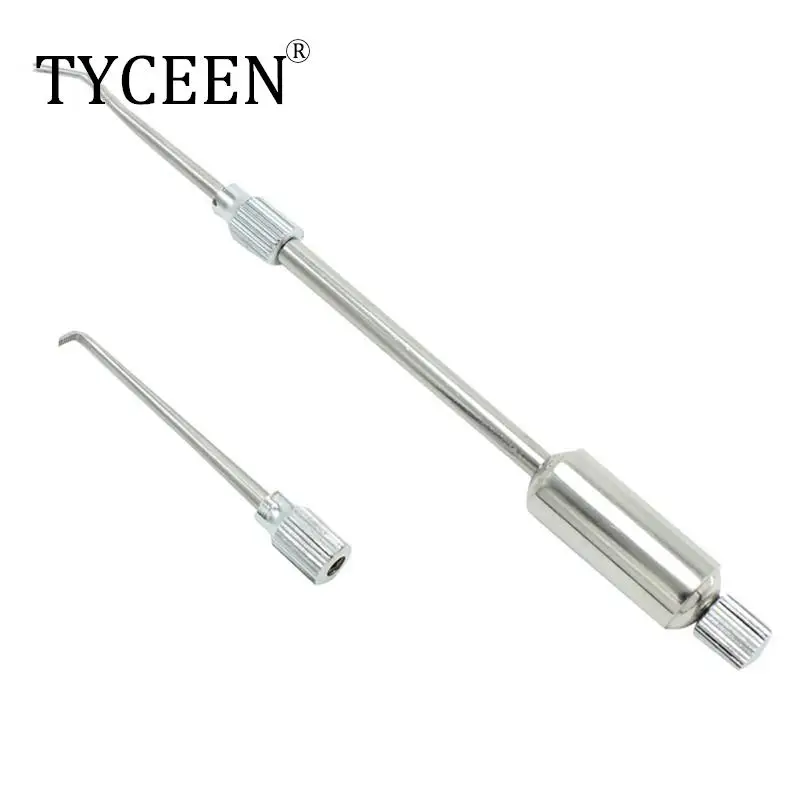 1 set Stainless Steel Manual Dental Crown Remover 2 Tips Press Button Dental Lab Equipment Dental Tools Material Manual Control