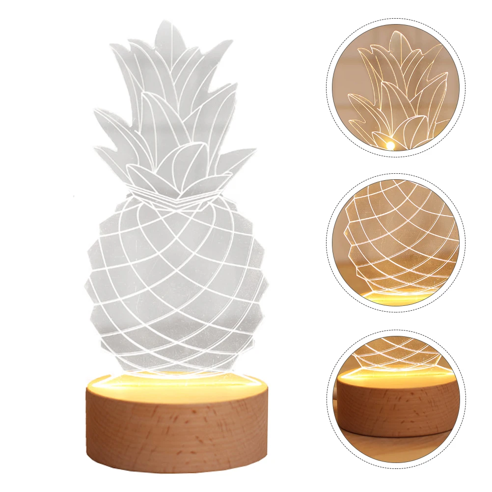 

Pineapple Night Light Small Decorative Lamp Creative Design Bedroom Home nament Unique Modeling Practical Long Term Use Wooden