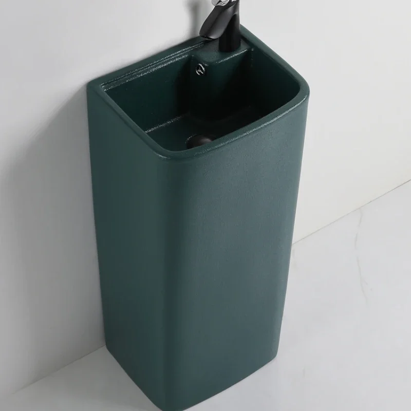 

Ceramic column basin integrated floor-standing washbasin toilet