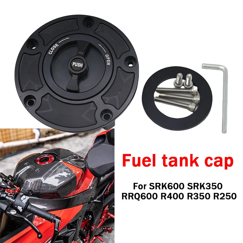 For QJMOTOR SRK600 SRK350 RRQ600 R400 R350 R250 CNC Aluminum Keyless Gas Tank Cap Cover Motorcycle Accessories
