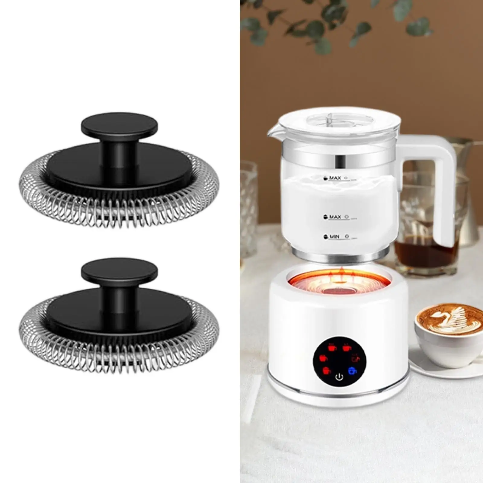 2Pcs Milk Frother Replacement Whisks, Accessories, Easy to Install Durability, Direct Replaces Electric Milk Frother Parts