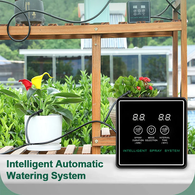 Automatic Watering Device Garden Plant Sprayer Touch Screen Automatic Watering System Spray Irrigation System Kit for 10/15 Pots