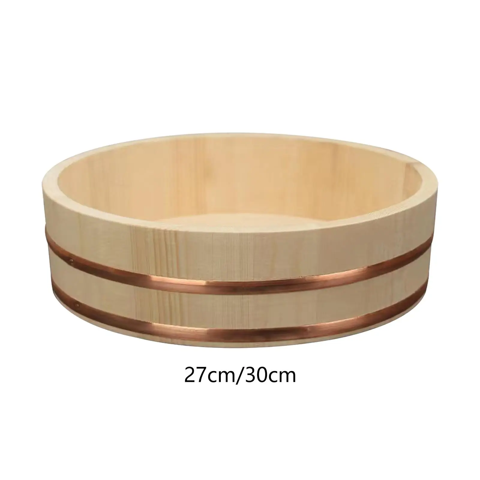 Wooden Sushi Rice Bowl Portable Practical Multipurpose Reusable Durable Barrel for Bibimbap Food Kitchen Home Counter Cooking