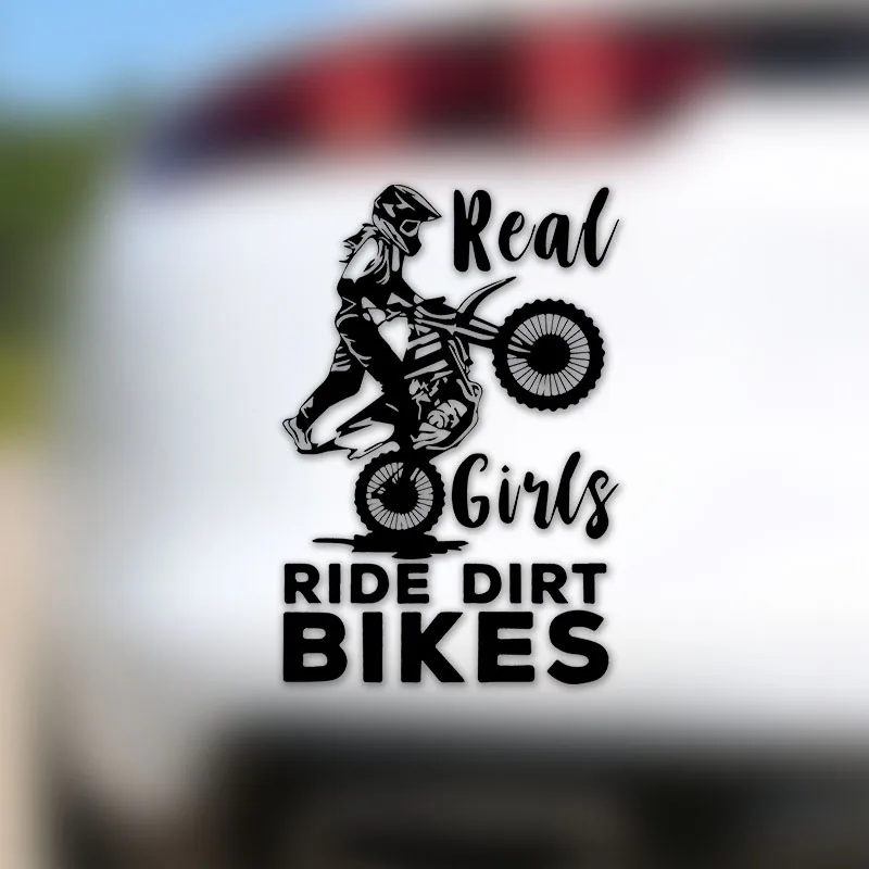 

"Real riders ride dirty bikes" vinyl record sticker - self-adhesive car sticker suitable for home decoration | dirt bike design