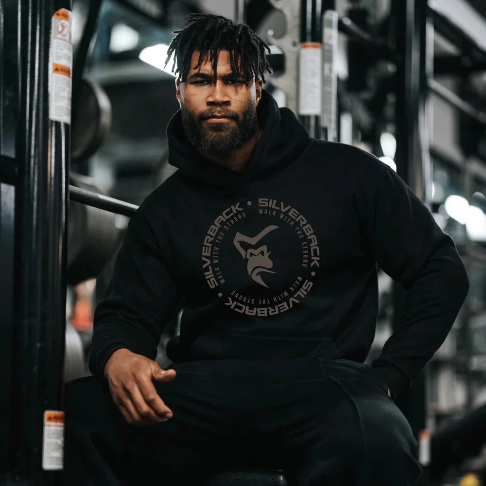 NEW Men Gym Hoodies Oversized Silverback Gorilla Print Pullover Sweatshirts Fitness Workout Tops Breathable Casual Streetwear