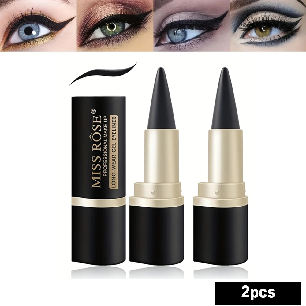 2pcs Single-Tip Solid Matte Eyeliner Pencil Set - Waterproof and Smudge-Proof Long-Lasting Color Ideal Makeup Gift