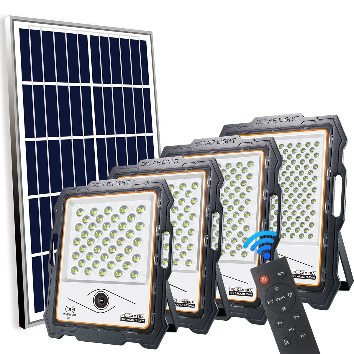 

100w 200w 300w 400w Solar flood light with CCTV camera wall lamp household outdoor solar monitoring light