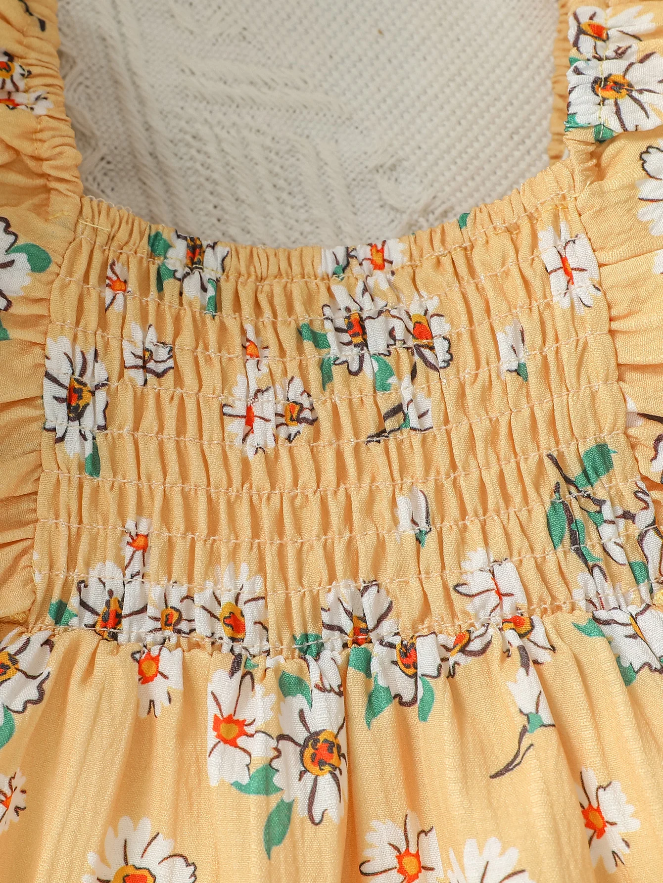 Kids Baby Girl 2Pcs Summer Sleeveless Printing Floral Square Collar For Vacation Overskirt Outfits