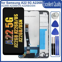 Samsung Galaxy a22 5g用の交換用LCDディスプレイ,タッチスクリーン,デジタイザーデジタイザー,a226,a226b,SM-A226B