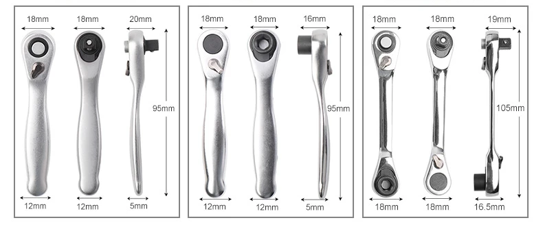 NEW Mini 1/4 Inch Double Ended Quick Socket Ratchet Wrench Rod Screwdriver Bit Tool Contain 1 X Ratchet Handle Wrench