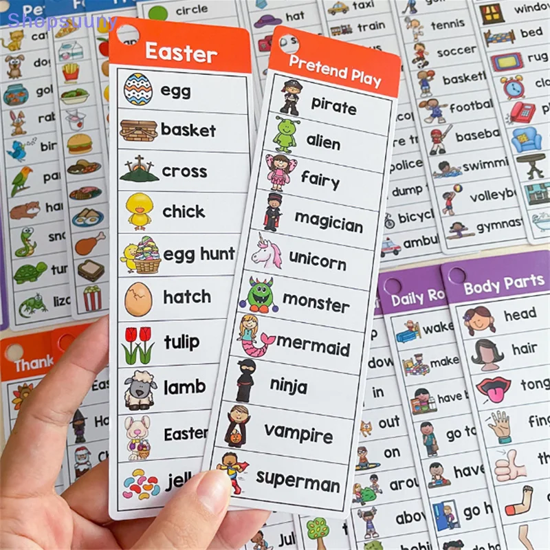 [SU]Kindergarten Primary School English Vocabulary Season Weather Animal Daily Character Vocabulary Flashcard Teaching Aids[SU]