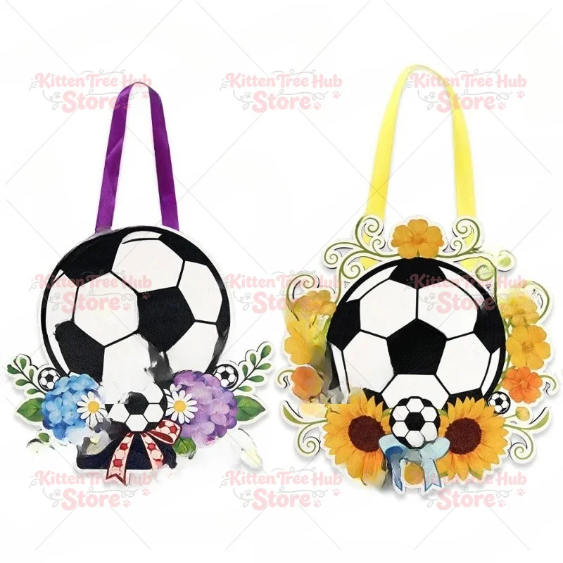Wooden Football Pendant Decor Hanging Sign for Shop Window & Door Decoration