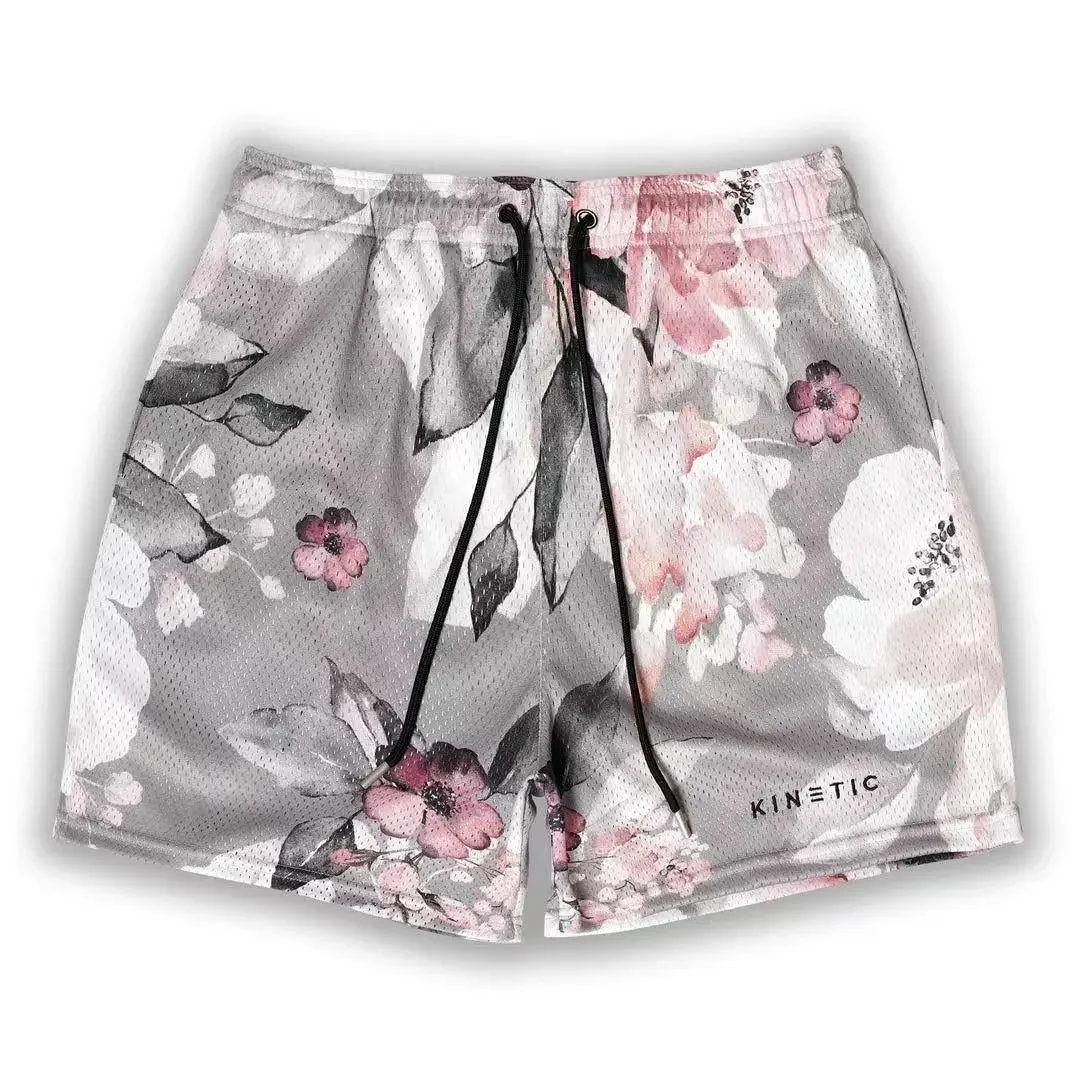 Pantalones cortos deportivos de verano para hombre, Shorts informales con estampado de malla de secado rápido, para gimnasio, Fitness, correr,